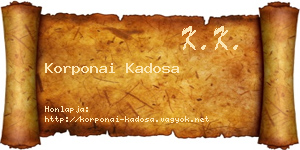 Korponai Kadosa névjegykártya